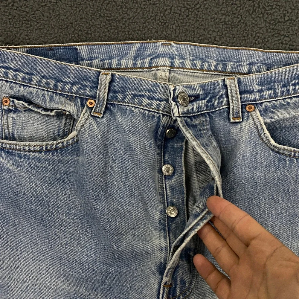 Levis 501 Jeans FITS 34x30 Blue Vintage 80s Made in USA Button Fly Classic Denim